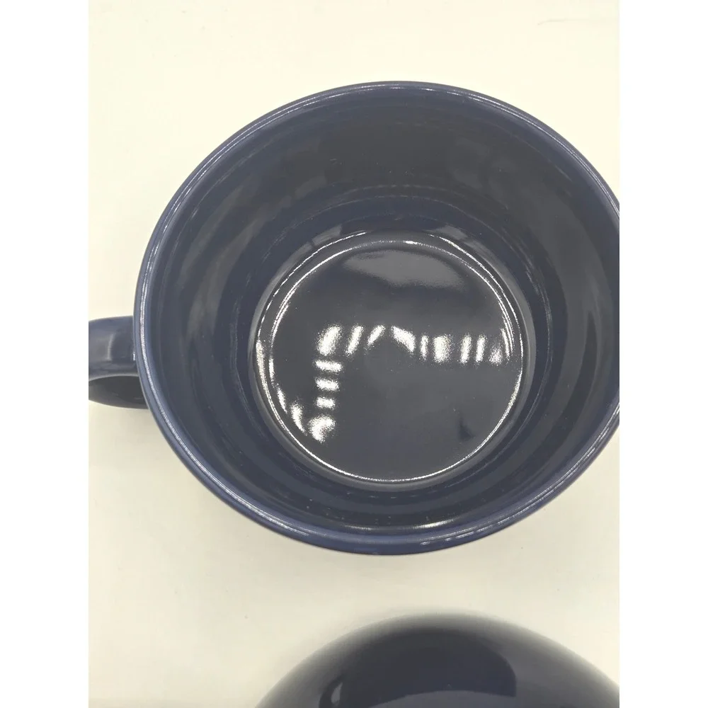Deep Blue Ceramic Tea Pot‎ with Infuser and Matching Cup Set for One